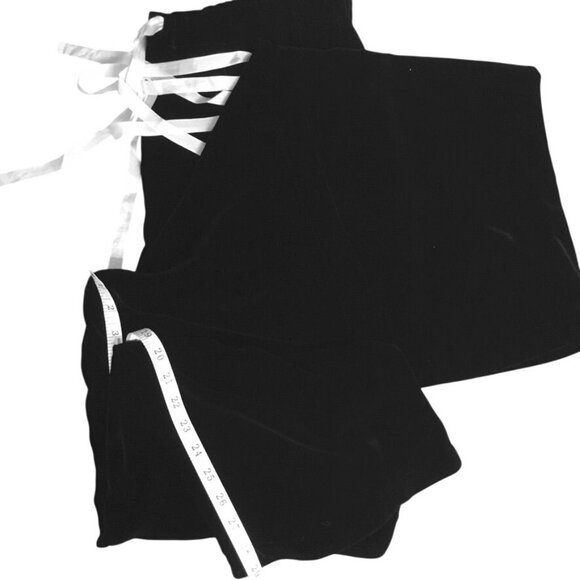 VTG Angel Pie Women Pants Set Langelook Black Velvet Ribbons Oversized OSFM - Picture 10 of 14